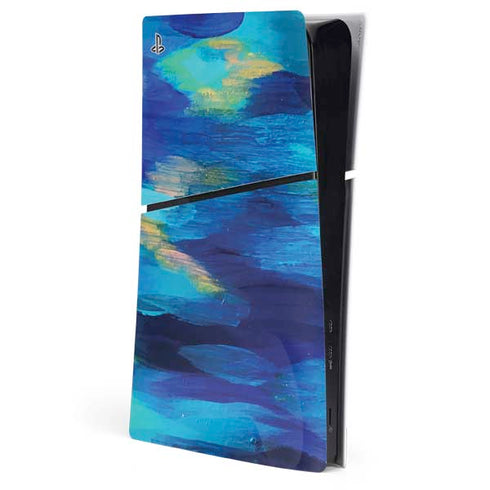 Ocean Blue Brush Stroke by Etta Vee PlayStation PS5 Skins